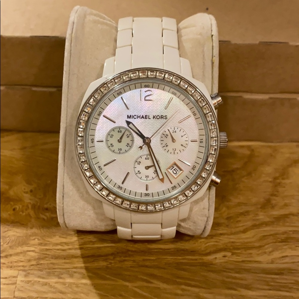 Gently used White Michael Kors watch